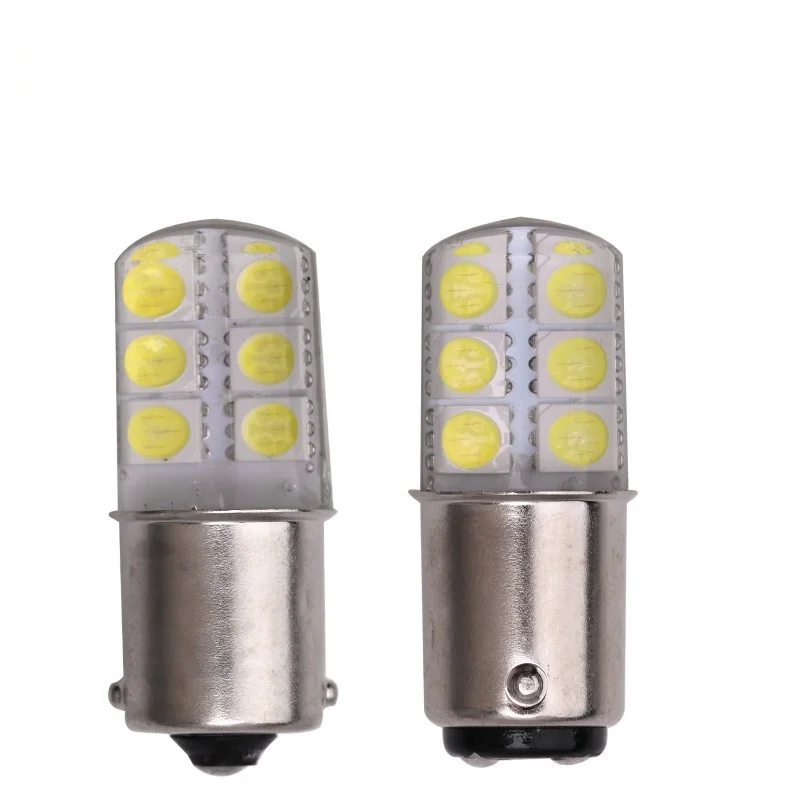 

50x S25 1156 BA15S p21w 1157LED White Lights 5050 12SMD Silica gel DC12V Car Rear Tail Parking Light brake Lamp turn Signal Bulb