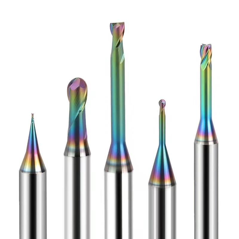 Медный электрод HRC60 Фрезерный резак миниатюрная ребристая угловая Концевая