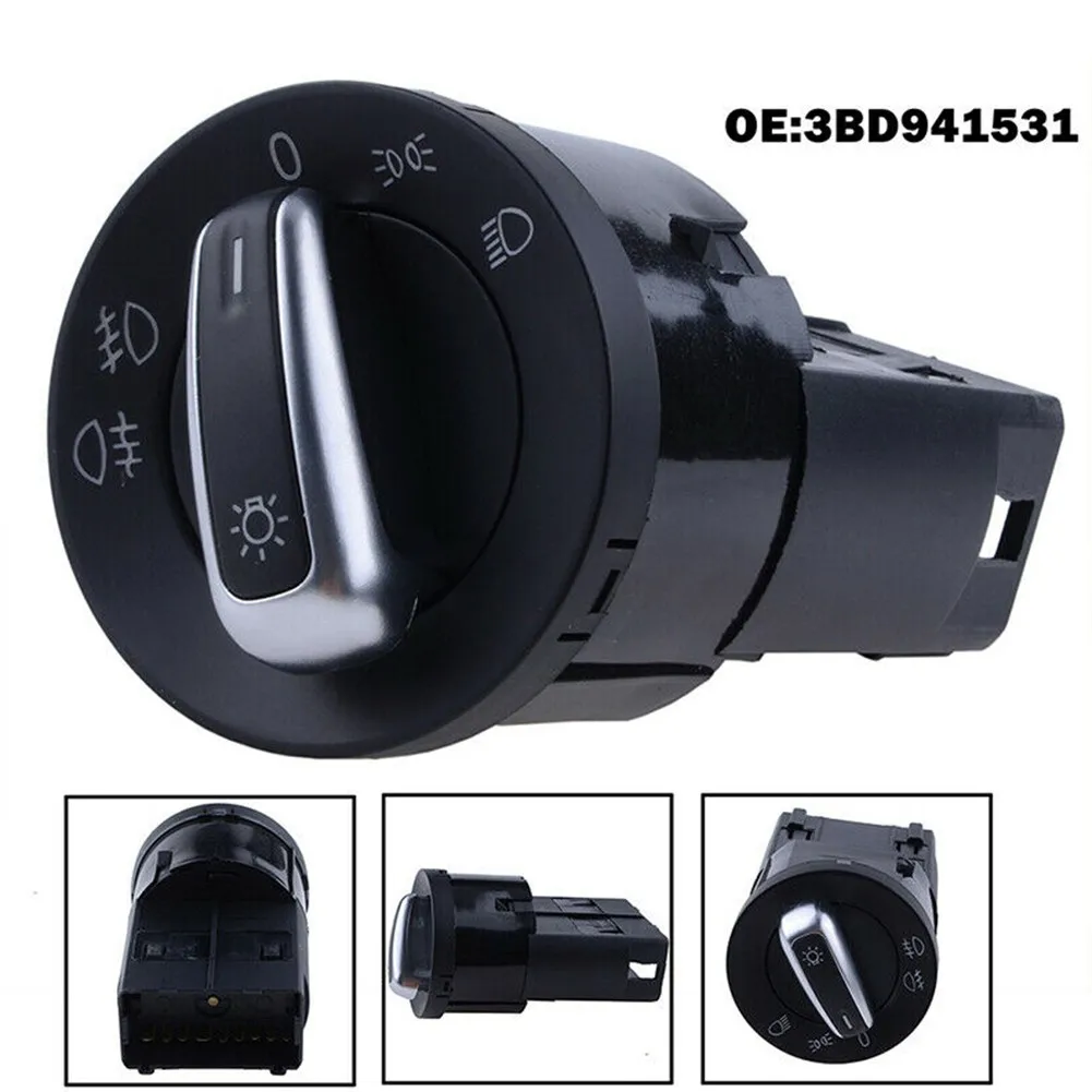 

Replacement Car Headlight Switch 3BD 941 531 Black Chrome Plastic & Metal