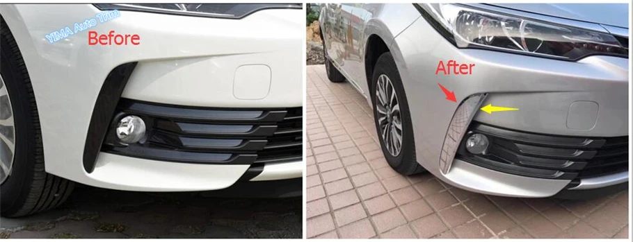 Lapetus Car Styling Front Head Fog Lights Foglight Lamp Grille Grill Cover Trim A Set Fit For Toyota Corolla 2017 2018 ABS | Автомобили и