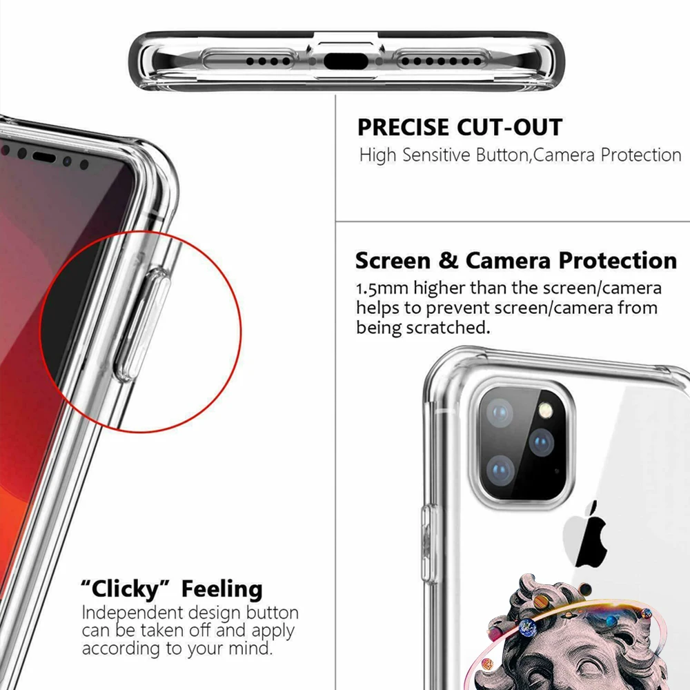 Чехол для iPhone 11 Pro X XR XS Max 6 s 7 8 Plus мягкий прозрачный ТПУ чехол с забавным