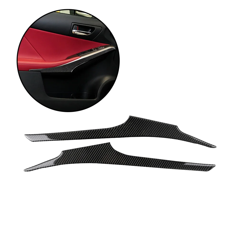 

2 in 1 Car Styling Door Armrest Cover Decorative Sticker Carbon Fiber Decorative Decals for Lexus IS250 (Black+Grey)