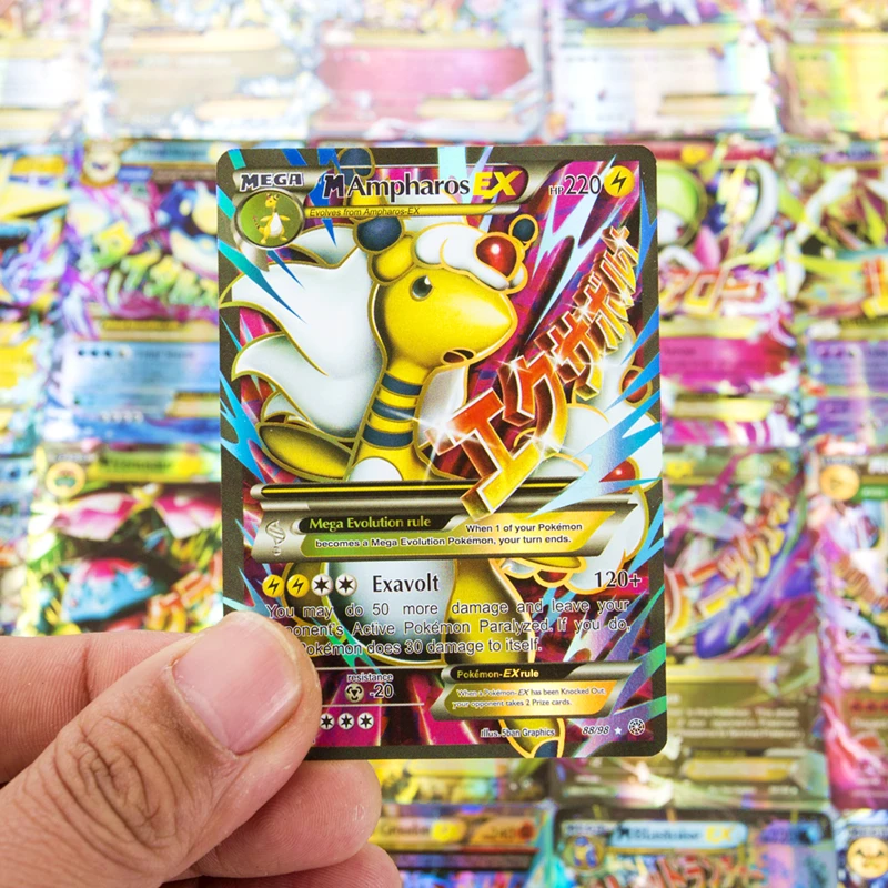 Juego de Pokemon-juguetes de tarjetas MEGA EX versi&oacute;n en ingl&eacute;s, batalla brillante No repetida, carta de colecci&oacute;n, juguetes para ni&ntilde;os, regalos-3