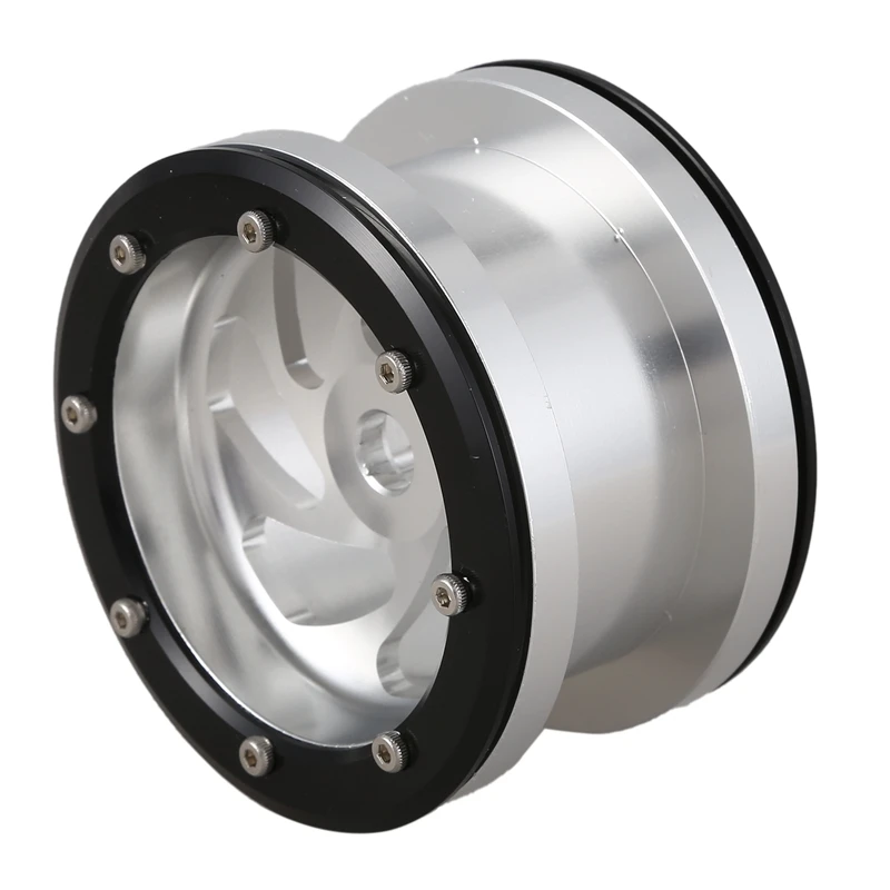 

4Pcs 2.2Inch Metal Beadlock Wheel Rims for 1/10 RC Crawler Axial Wraith Silver