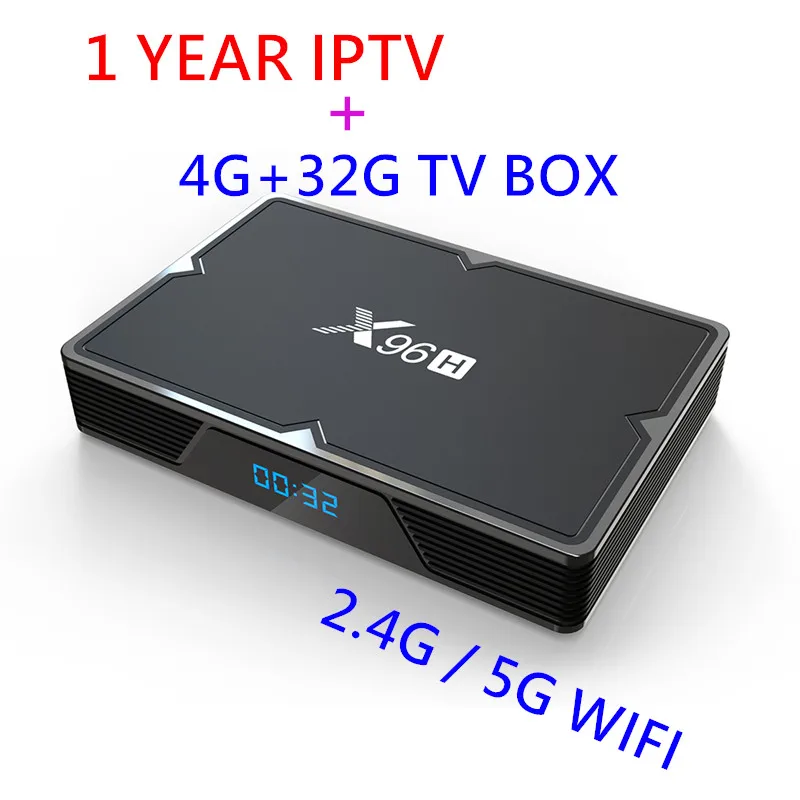 1year IPTV 32 BOX X96H Android 9,0 tv box французский iptv канал подписка NEO tv 1300 live Испания Бельгия арабский Франция iptv для smart tv box 4k - Color: 1year IPTV 32 BOX