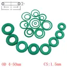 Уплотнительное кольцо из фторкаучука, зеленое FKM, уплотнительное кольцо, масляное уплотнение CS 1,5 мм, OD 4-50 мм