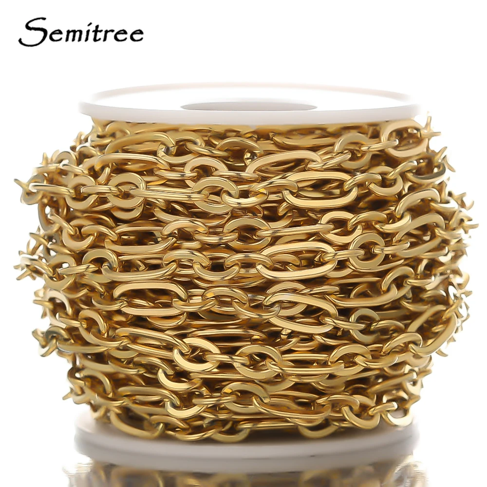 

1 Meter Stainless Steel 3:1 Flat Chains Rolo Cable Chain DIY Jewelry Making Necklace Findings Handmade Bracelet Wholesale Bluk