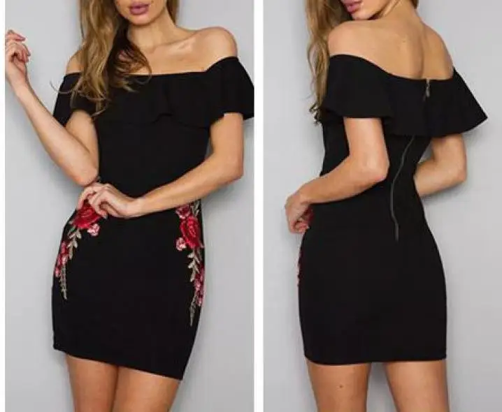 Летнее милое мини платье с вышитыми бабочками открытой спиной воротником