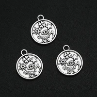 10pcslot 16x19mm antique silver plated egyptian star sun eye clover charms elephant wishbone pendants for diy jewellery finding