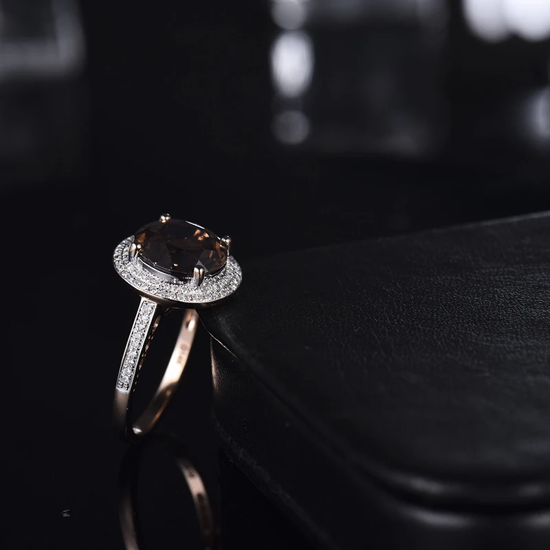 Кольца LOVERJEWELRY с топазом 4 66 карат однотонные кольца из розового золота 14