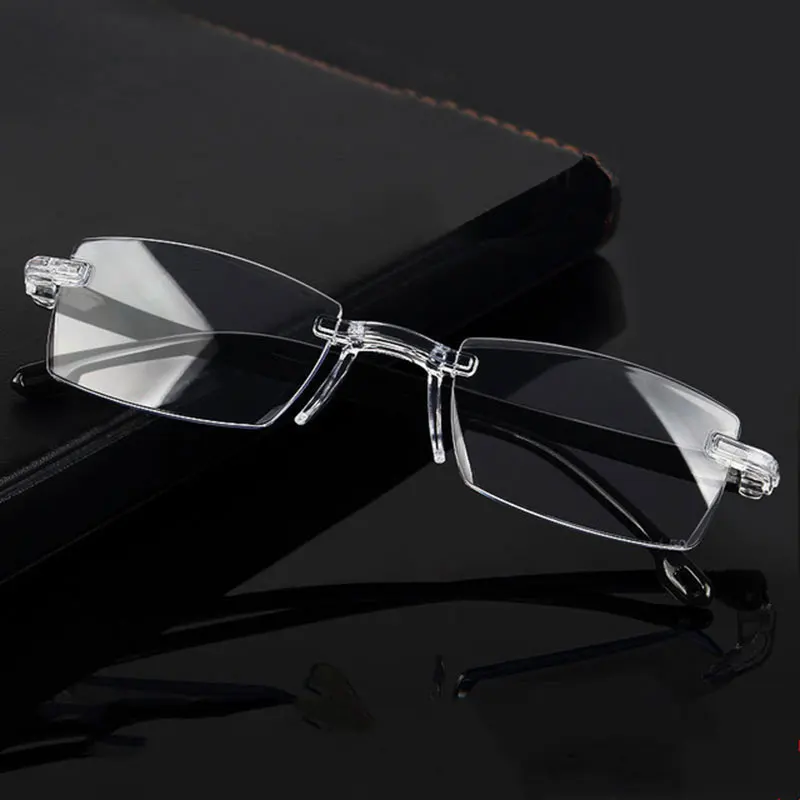 

Men Rimless Reading Glasses Classic Clear Glasses Women Anti-Blue Light Magnification Eyewear Presbyopic Glasses Diopter Okulary