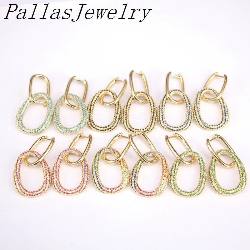 

3Pairs, CZ Drop Dangle Hoop Earrings, Gold Drop Earrings, Dainty Huggie Hoop Earrings, Gold Dangle Earrings, Pendant Earring