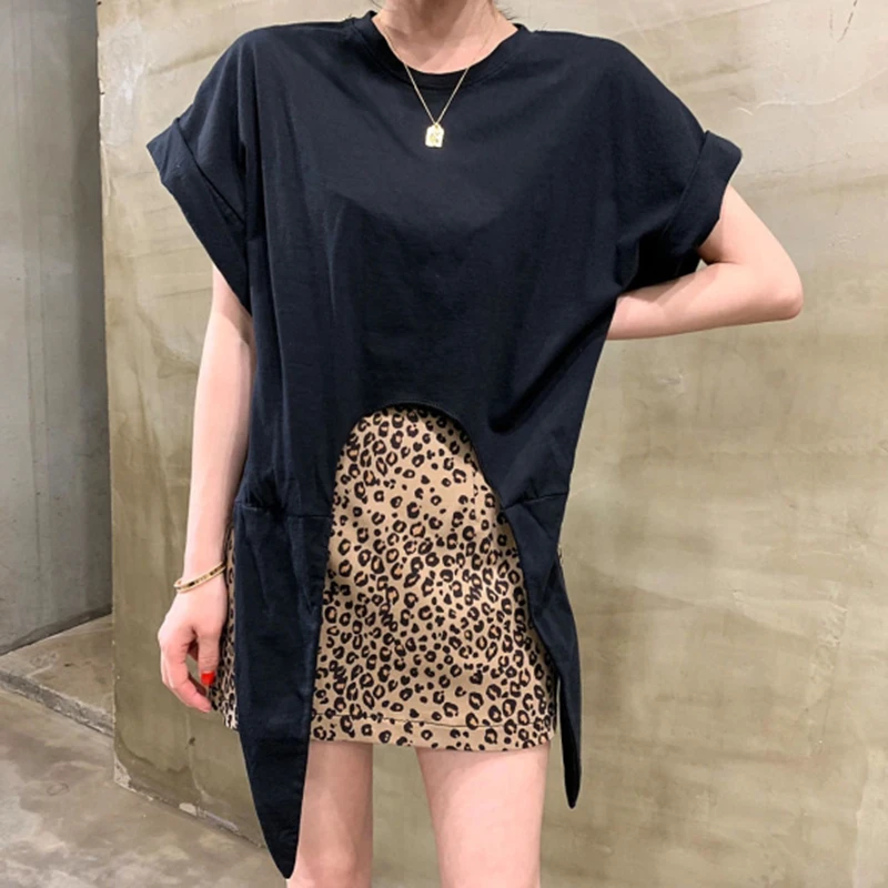 Женская футболка со шнуровкой GALCAUR Повседневная летняя рубашка оверсайз с