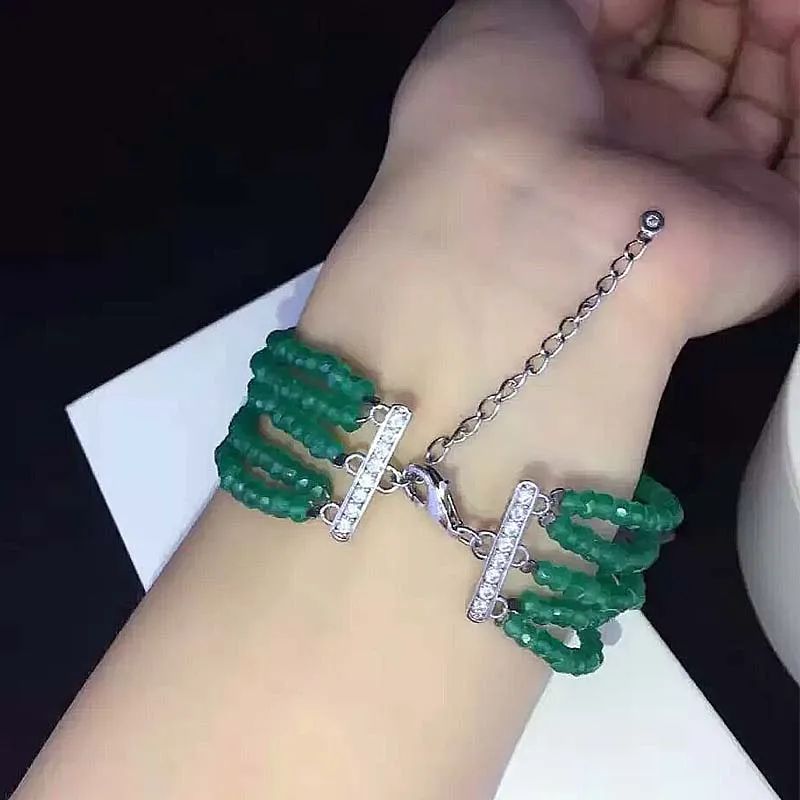 

Бесплатная доставка ювелирные изделия 5row натуральный 2*4 мм розового, фиолетового, черного цвета с браслет с граненными элементами 7,5-8 дюймо...