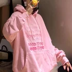 Женские толстовки большого размера, весенние топы с длинным рукавом в Корейском стиле, толстовка с буквенным принтом