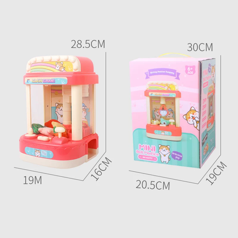

Kids' Claw Machine Catching Dolls Mini Toys Music Operated Gamer Vending Machine Light Grabber Gifts for children L9