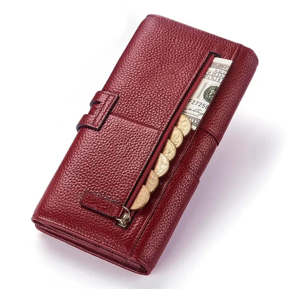 Новинка 2020 женский кожаный кошелек женские кошельки большой емкости на молнии
