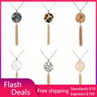 Круглая подвеска с леопардовым принтом aboone, ожерелье из змеиной кожи с кисточками и натуральным лицевым покрытием, дизайнерское Брендовое ювелирное изделие