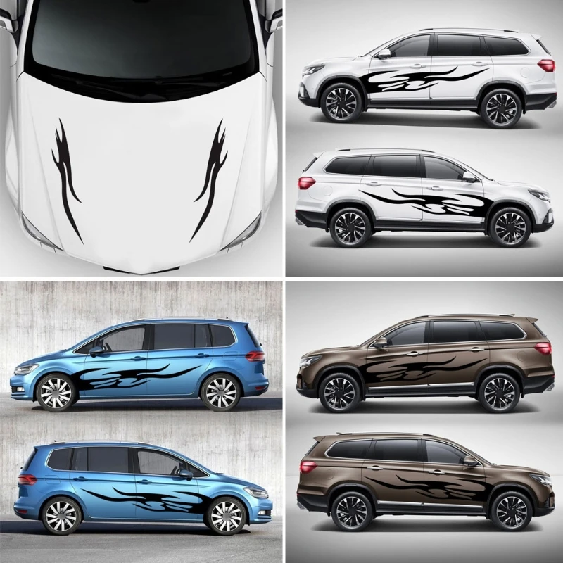 

Vehicle Fire Pasters Exterior Decorations Creative Colored Car Accessories Cover Automobile Motorcyble Outside Scratches