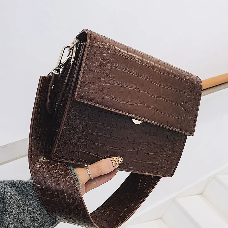 Luxury design women bag novelty of 2020 high quality faux leather crocodile pattern shoulder | Багаж и сумки