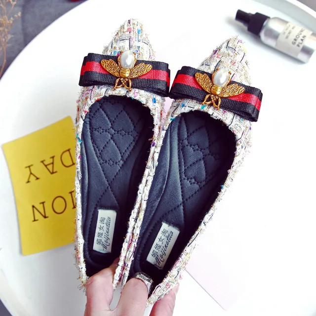 Размера плюс модная женская обувь Стразы на плоской подошве легкий дышащий