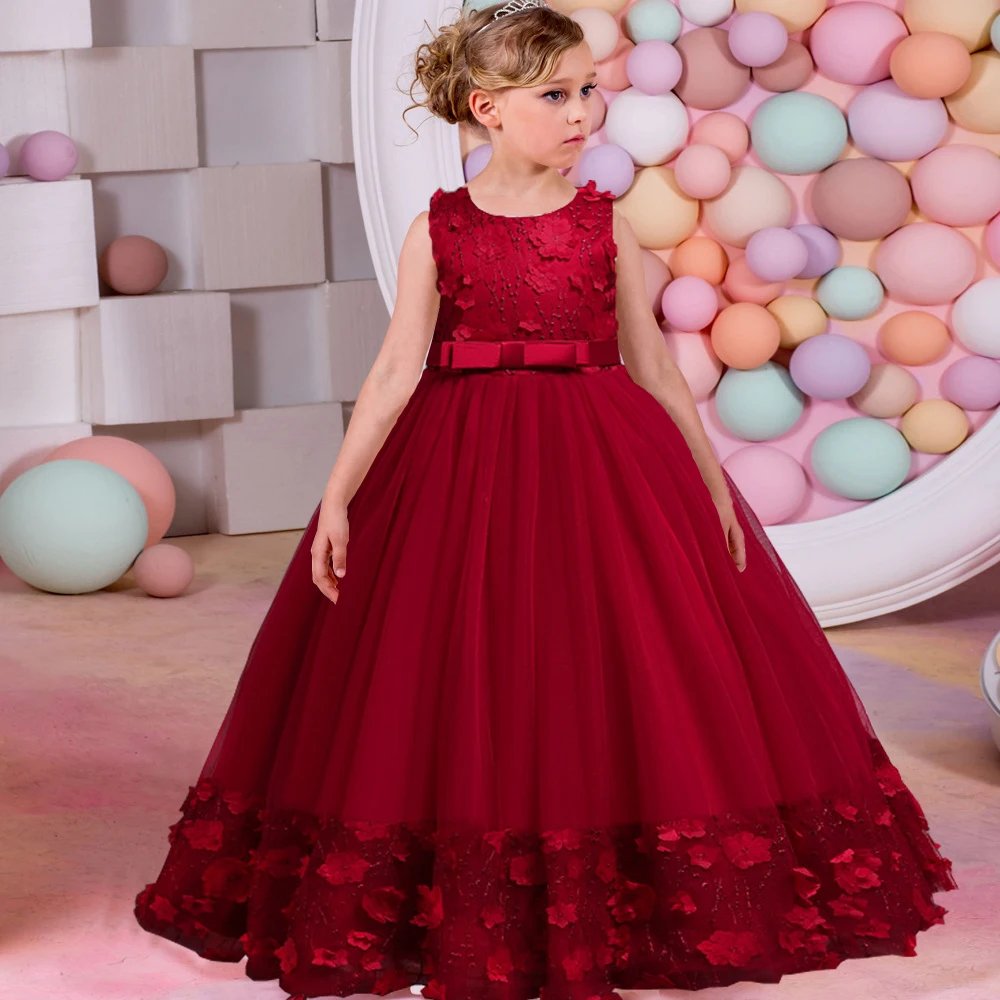 

Платье детское длинное на свадьбу, для девочек-подростков, праздничное платье для девочки