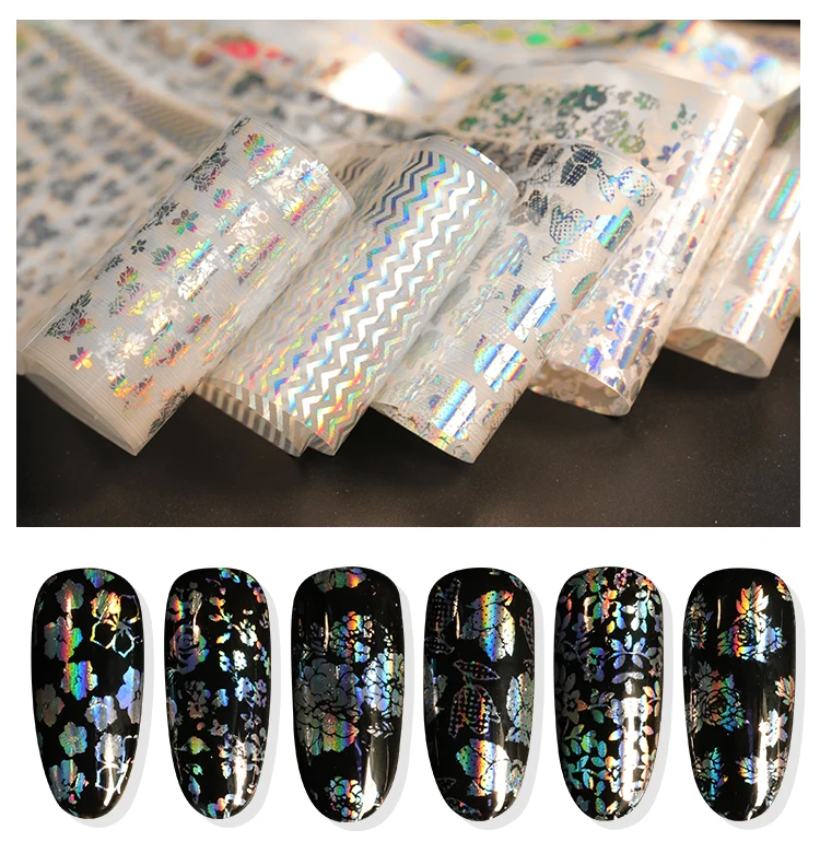 

Голографическая фольга для ногтей, цветные наклейки, Переводные Звездные наклейки, Слайдеры для украшения ногтей, инструменты для маникюра...