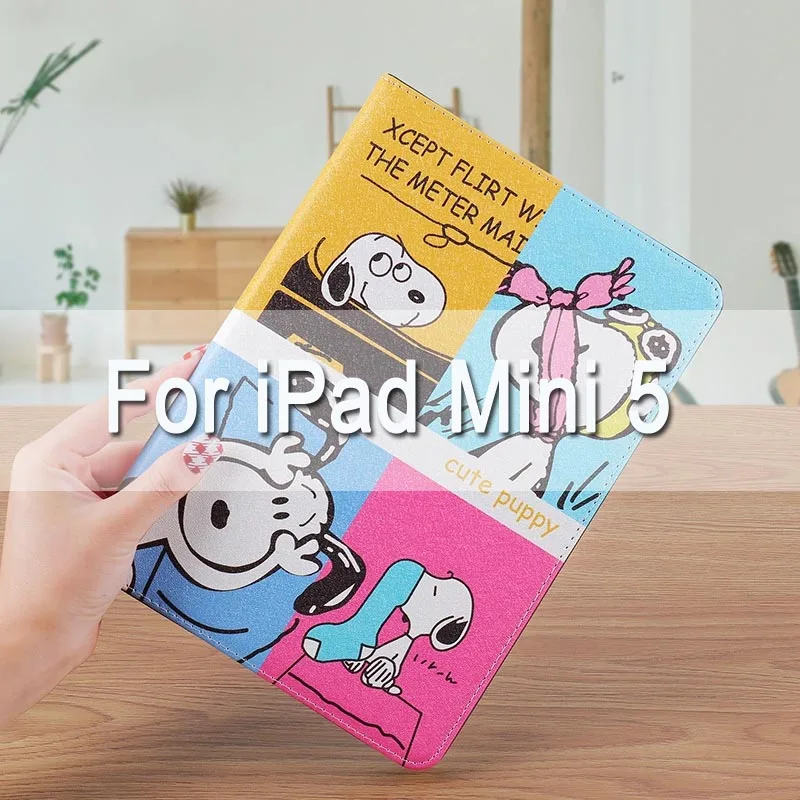 For iPad mini 5 Роскошный мягкий чехол из искусственной кожи, милая мультяшная собачка для iPad Air 1/2, чехол для iPad, для iPad Pro 10,5, mini, автоматическое Пробуждение/сон - Цвет: For iPad mini 5