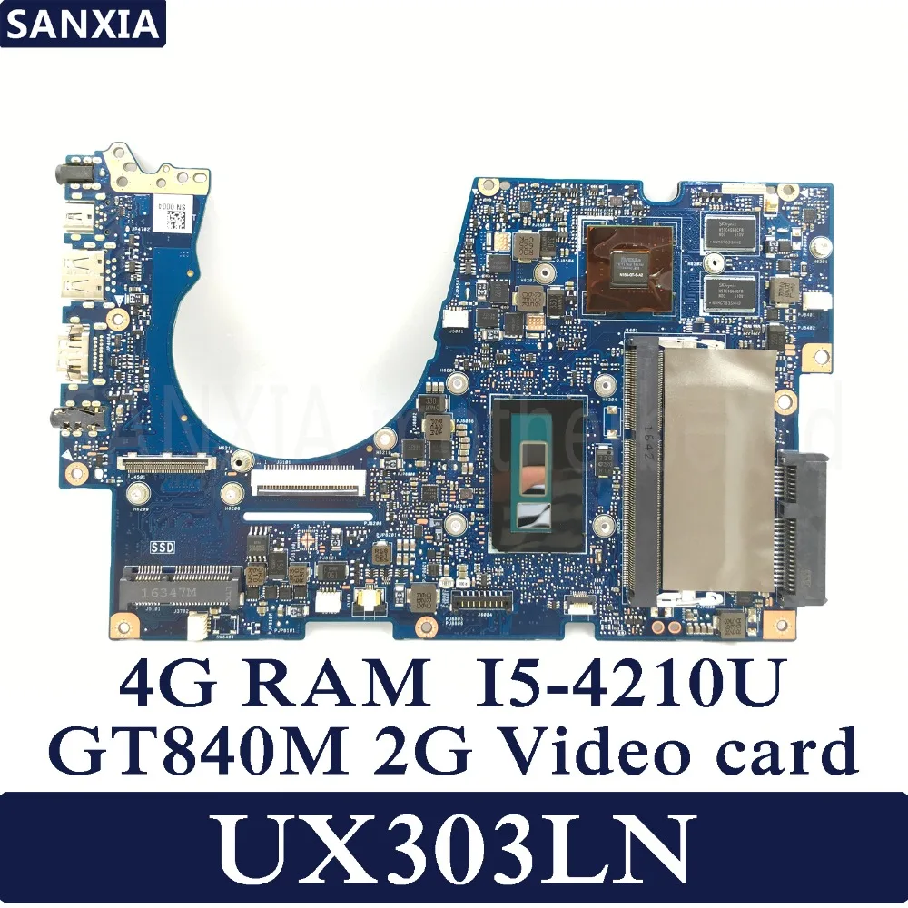 

KEFU UX303LN Laptop motherboard for ASUS UX303L UX303LB UX303LNB original mainboard DDR3L 4GB-RAM I5-4210U GT840M-2G