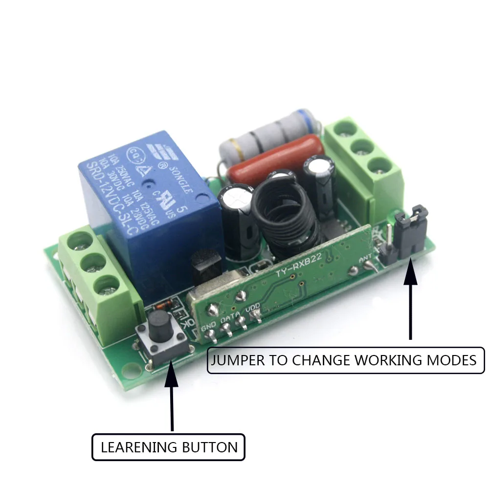 220V 10A 1CH RF Беспроводной дистанционный переключатель светильник светодиодный SMD