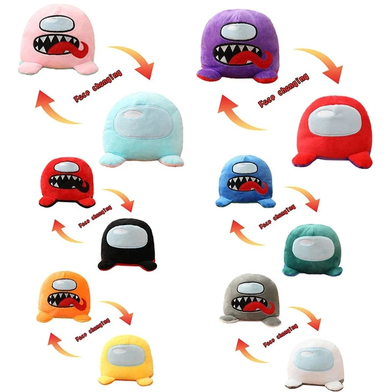 

Soft Plush Reversible Among Us Plush Game Plush Toy With Kawaii Flip Stuffed Doll Christmas Gift Cute Small Among Us Plushie