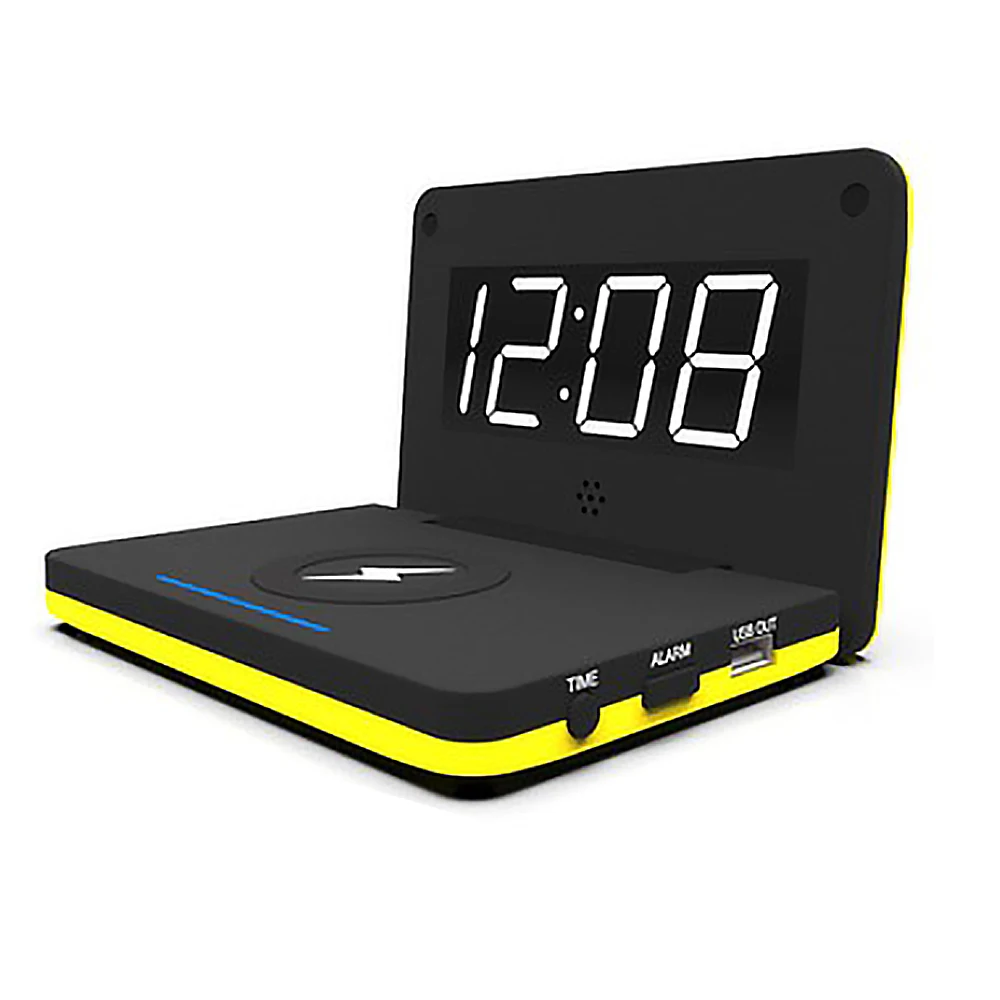 

Будильник Беспроводное зарядное устройство электронные настольные часы с USB зарядкой ночсветильник функция повтора светодиодный цифровые...