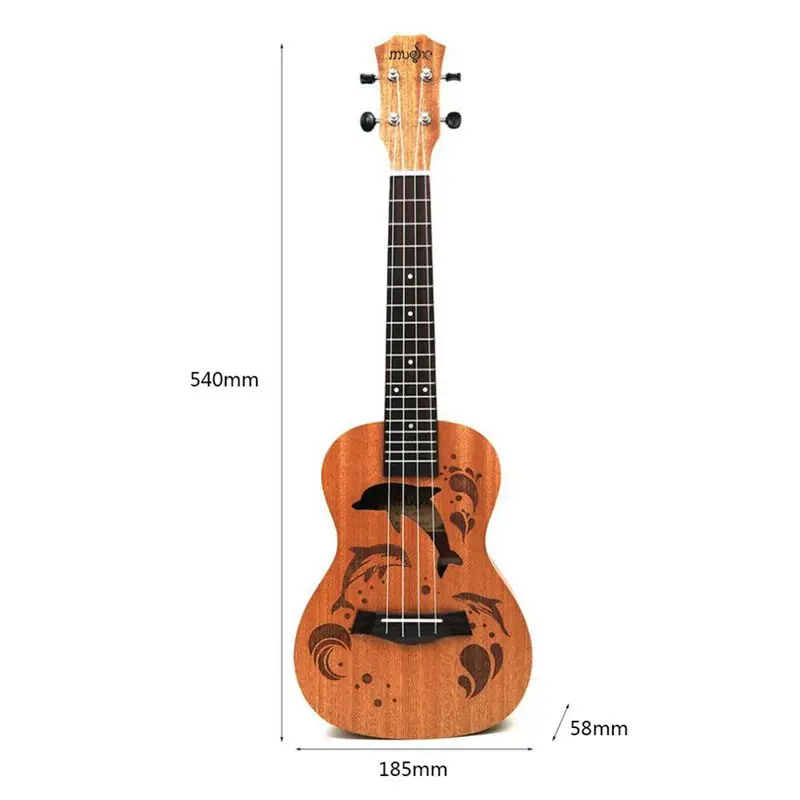 Укулеле Uke 4 нейлоновые струны Sapele Rosewood гитара с дельфином универсальный