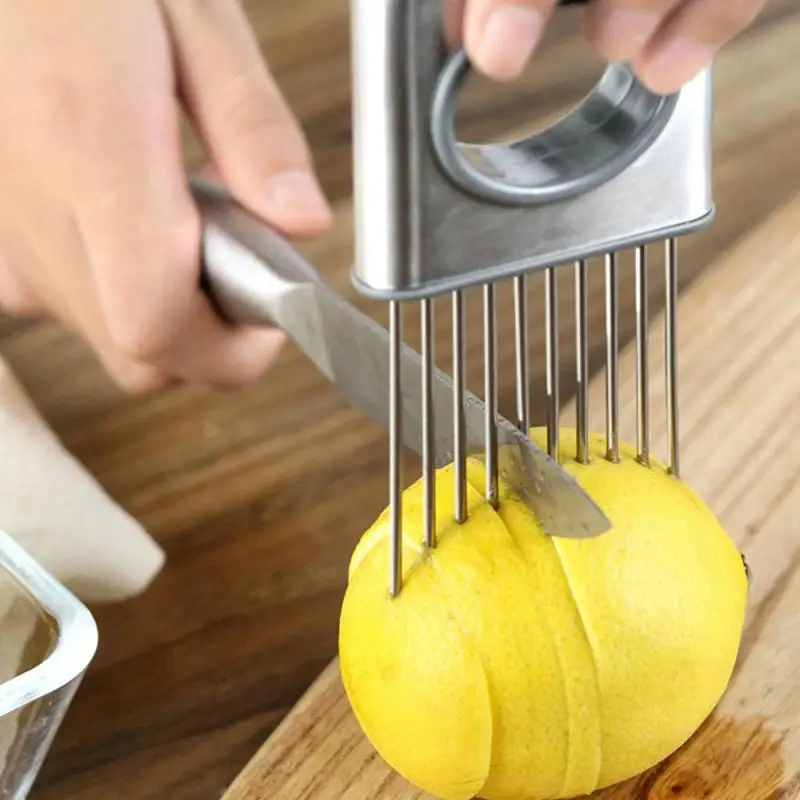 1 шт. 304 Нержавеющая сталь резчик лука вилка для фрукты овощи Slicer Резак томатов