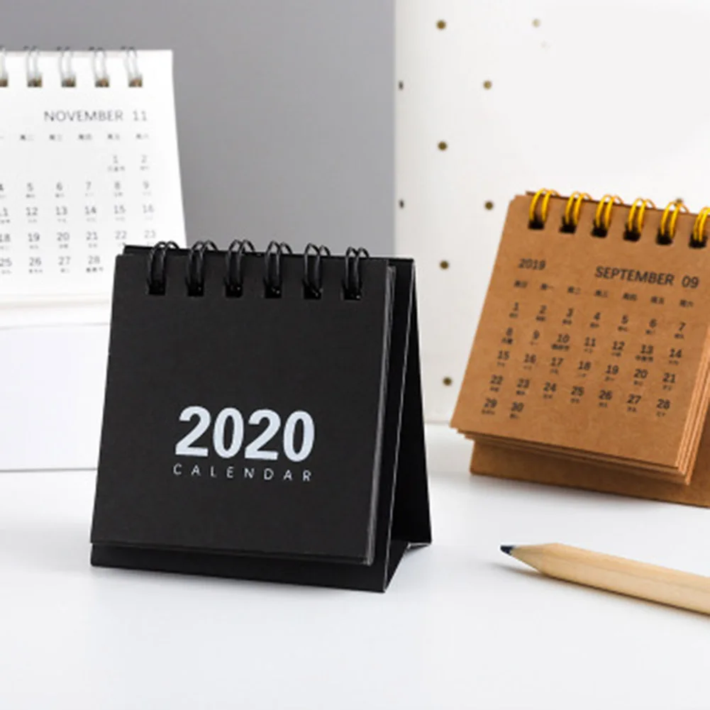 2020 новый год планшетофон простой Настольный блокнот календарь из крафт-бумаги