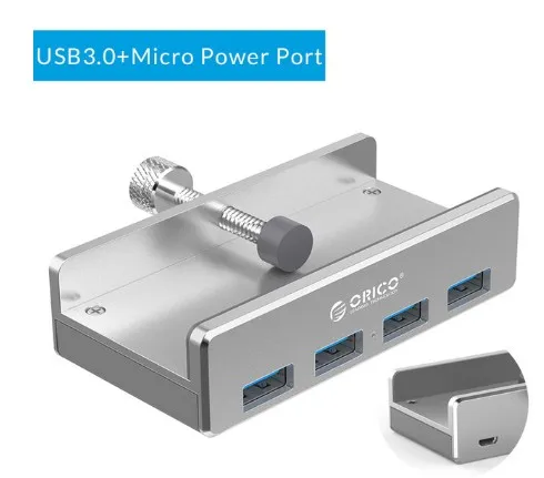 ORICO usb-хаб алюминиевый внешний 4 порта USB 3,0 Usb разветвитель с 10-30 мм регулируемым зажимом для Macbook Air ноутбук ПК Компьютерные концентраторы - Цвет: MH4PU-P