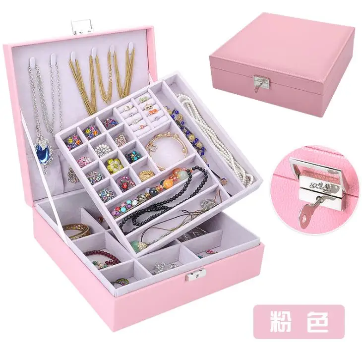 Премиум деревянная замшевая шкатулка для хранения ювелирных изделий