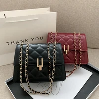 2021 new fashion luxury female crossbody bag handbag ladies metal chain quality pu leather square shoulder bag for women