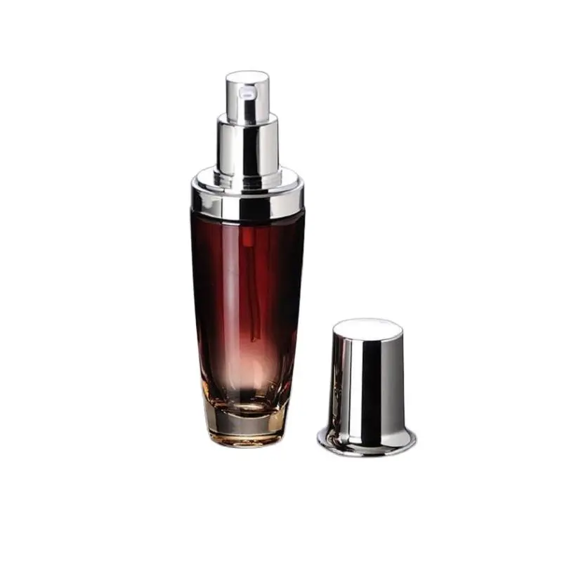 30ML 50ML 100ML Red Cosmetic Packaging Glass Refillable Bottle Silver Lotion Pump Essential Oil Vial 30G 50G Cream Jars 8pieces |