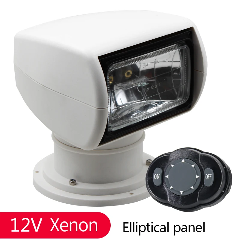 Xenon 12V ellipse Фара-прожектор для лодки с дистанционным управлением 12В 24В 100 Вт лампа для яхты прожектор морской прожектор для грузовиков автомобильные комплекты - Цвет: Xenon 12V ellipse