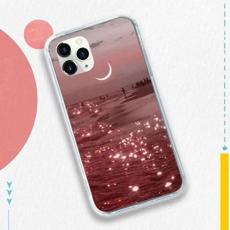 

Pink beach backgrounds fashion Phone Case for iPhone 11 12 pro XS MAX 8 7 6 6S Plus X 5S SE 2020 XR