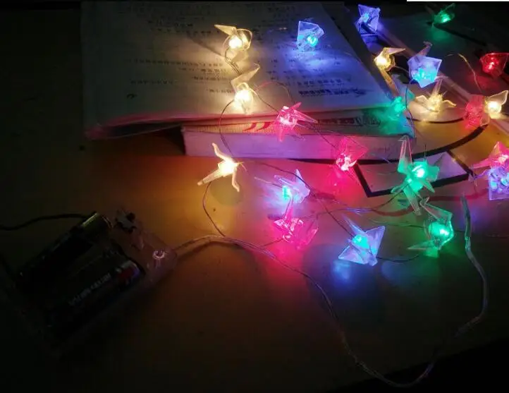 

LED home string light decoration holiday coloured light battery box 1.5m 10 led