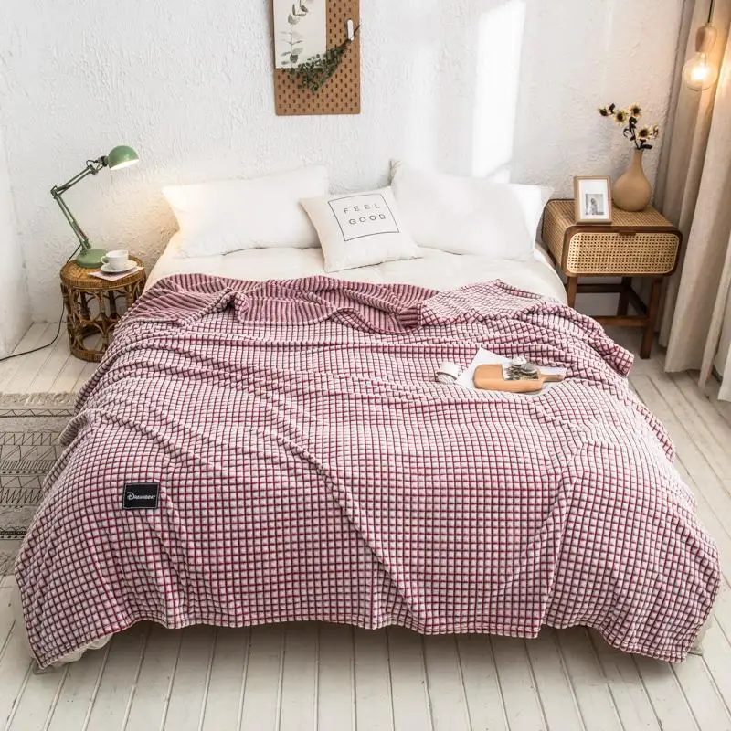 

30Soft Warm Thicken Flannel Blankets Throw Coral Fleece Cover Blankets Winter Bedspread Single Double Blanket On The Bed
