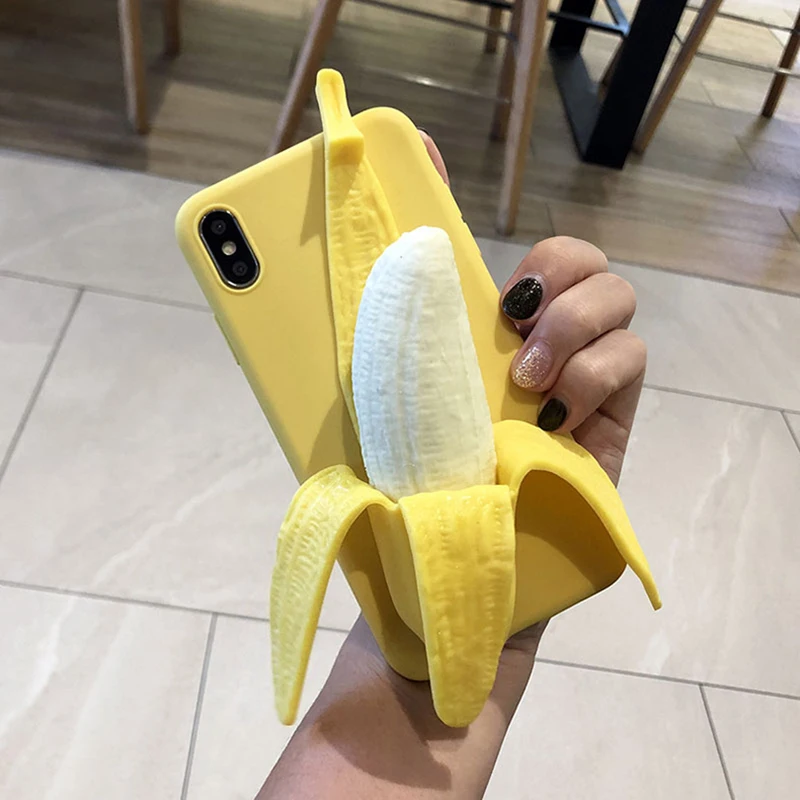 Ainike 3D Squishy Cute Banana Cover For Xiaomi Redmi 4X 6A Note7 Note5A K20 9T 7A S2 Note6Pro Soft TPU Phone Case |