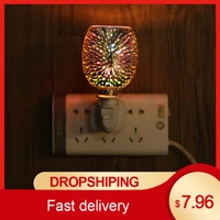 fragrance warmer plug in safe aromatherapy heater glass wax melt warmer with 3d fire work effect night light for home bedroom