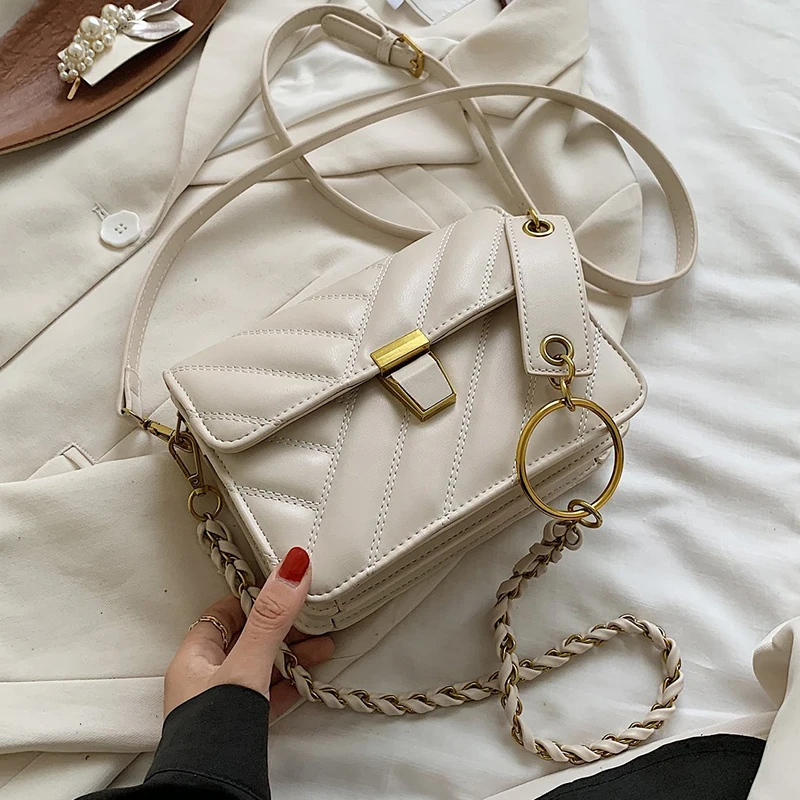

Small Chain Designer PU Leather Crossbody Bags For Women 2022 Women's Trend Handbags Branded Trending Cross Body Hand Bag