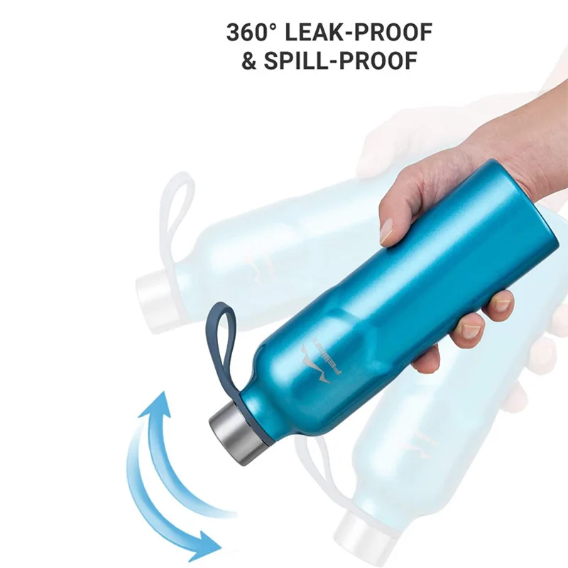 Фляга-термос Feijian для спорта, стакан для воды из нержавеющей стали, изолированный бокал для путешествий, портативная посуда для напитков 450-600 мл, сохраняющая холод и тепло.