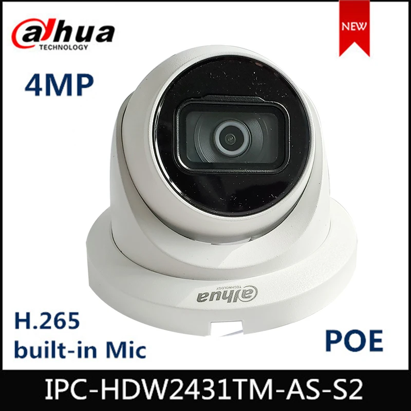 Dahua IP камера IPC HDW2431TM AS S2 4 МП WDR IR Eyeball сетевая Starlight Встроенный микрофон Поддержка