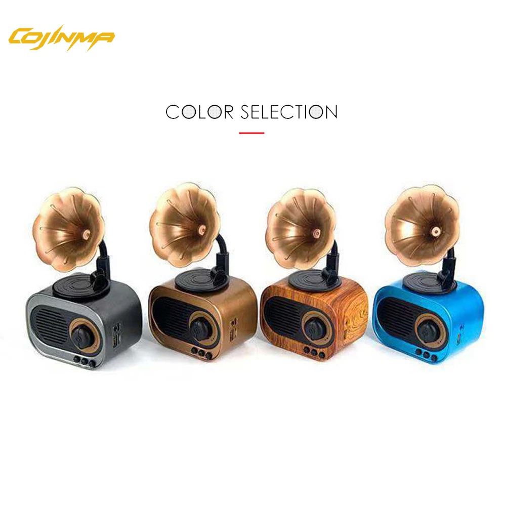 

COJINMA Portable Classic Phonograph Style Vintage Bluetooth Speaker,Strong Bass Enhancement,Loud Volume,TF Card and MP3 Player