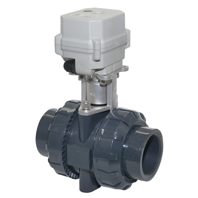 110-230V 1/2 ''-1 'ɻsp/NPT 2 Way шаровой клапан материалы-ХПВХ моторизованный DN15-DN40